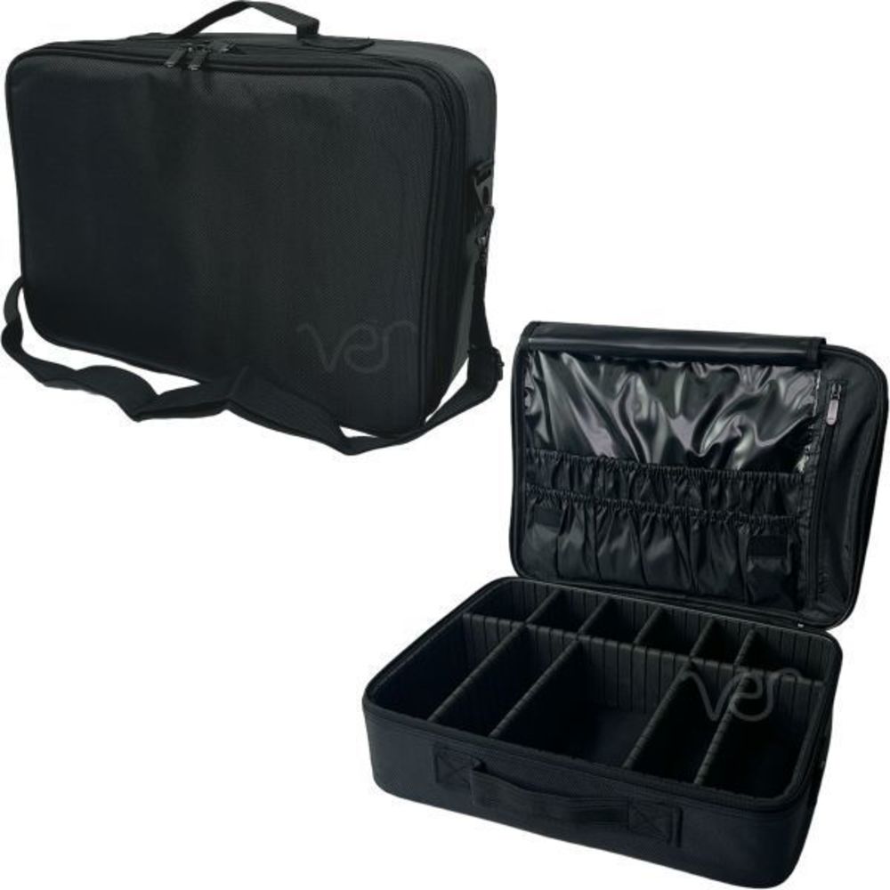 Professional Makeup Case Soft-Sided with Removable Shoulder Straps and Dividers